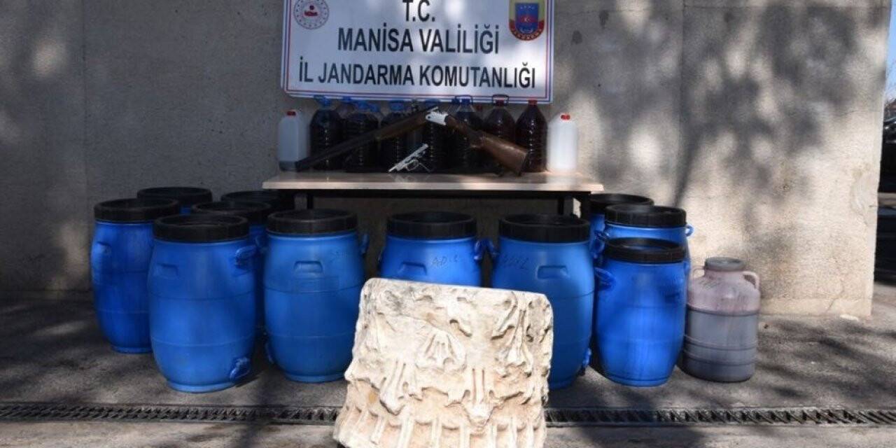 Sahte içki operasyonunda tarihi eser ele geçirildi
