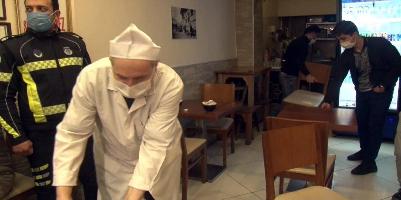 Denetimde işletmelerde fazla masa gören belediye başkanı duruma müdahale etti