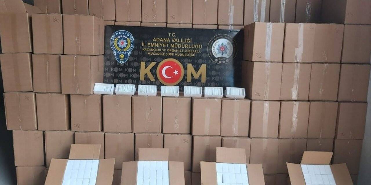 Adana’da 15 milyon 350 bin makaron ele geçirildi