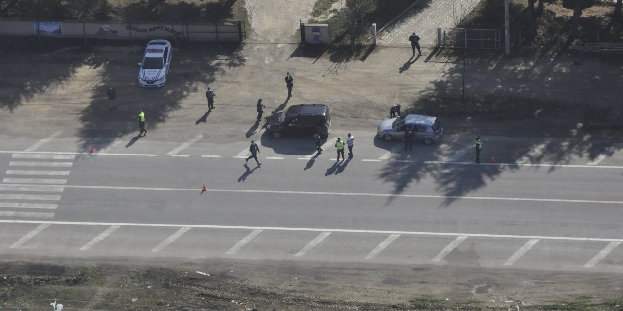 Afyonkarahisar-Konya yolunda havadan trafik denetimi yapıldı
