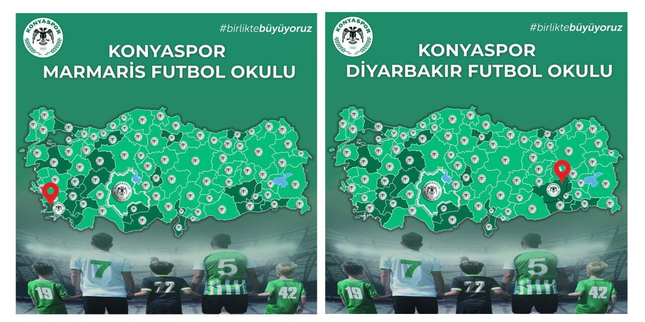Konyaspor Futbol Okulları şimdi de Diyarbakır ve Marmaris'te