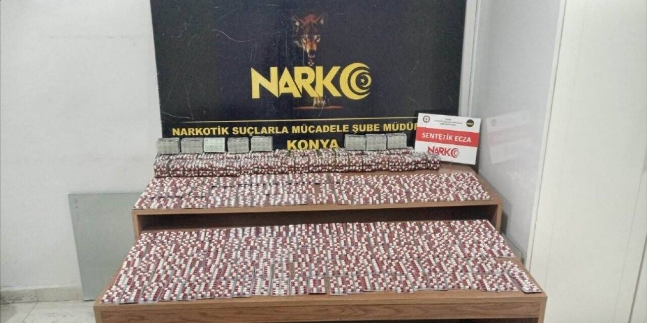 Konya’da 15 bin 294 adet uyuşturucu hap ele geçirildi