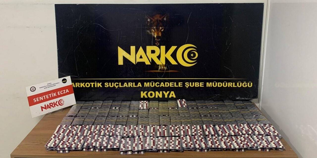 Konya’da narkotik ekipleri 8 bin 111 uyuşturucu hap ele geçirdi