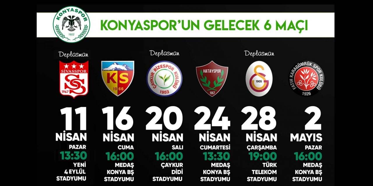 Konyaspor 22 günde 6 maç oynayacak