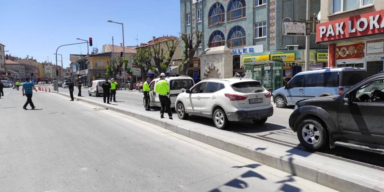 Karapınar’da polisten kısıtlama denetimleri