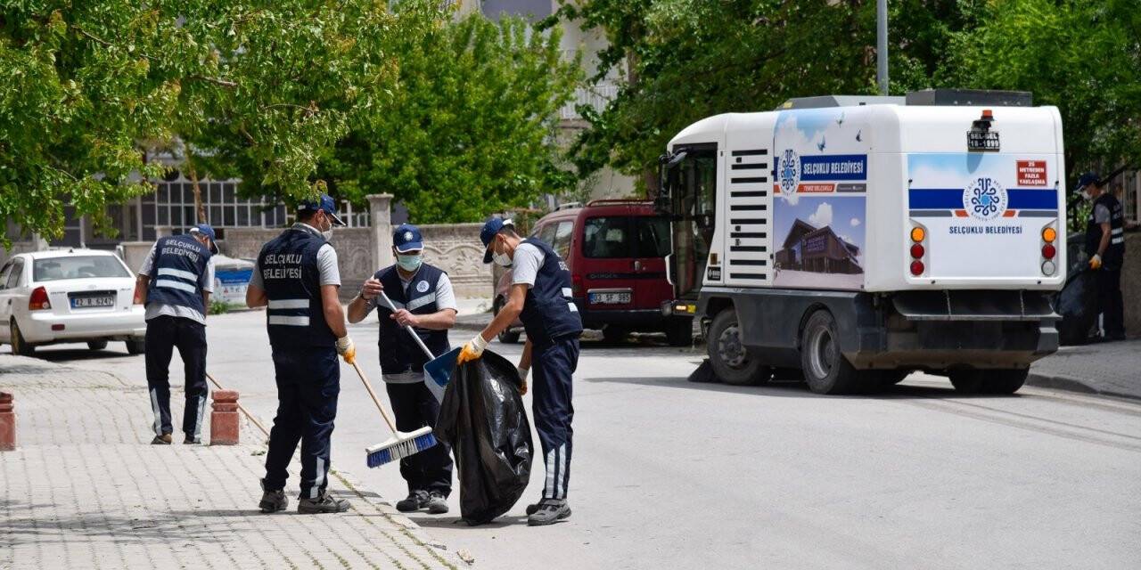 Selçuklu Belediyesi temizlik ekipleri 7/24 mesaide