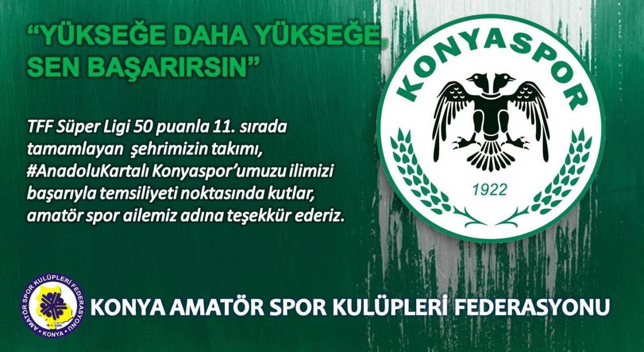 ASKF'den Konyaspor'a tebrik