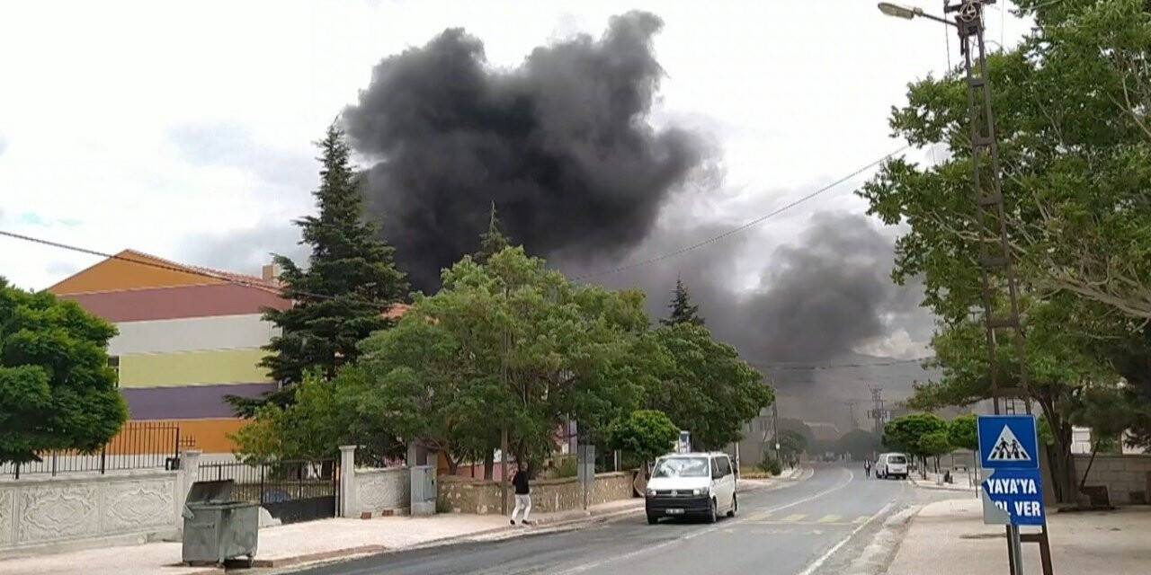 Konya’da okulda yangın paniği