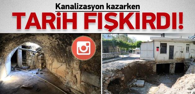 Kanalizasyon kazarken tarih fışkırdı