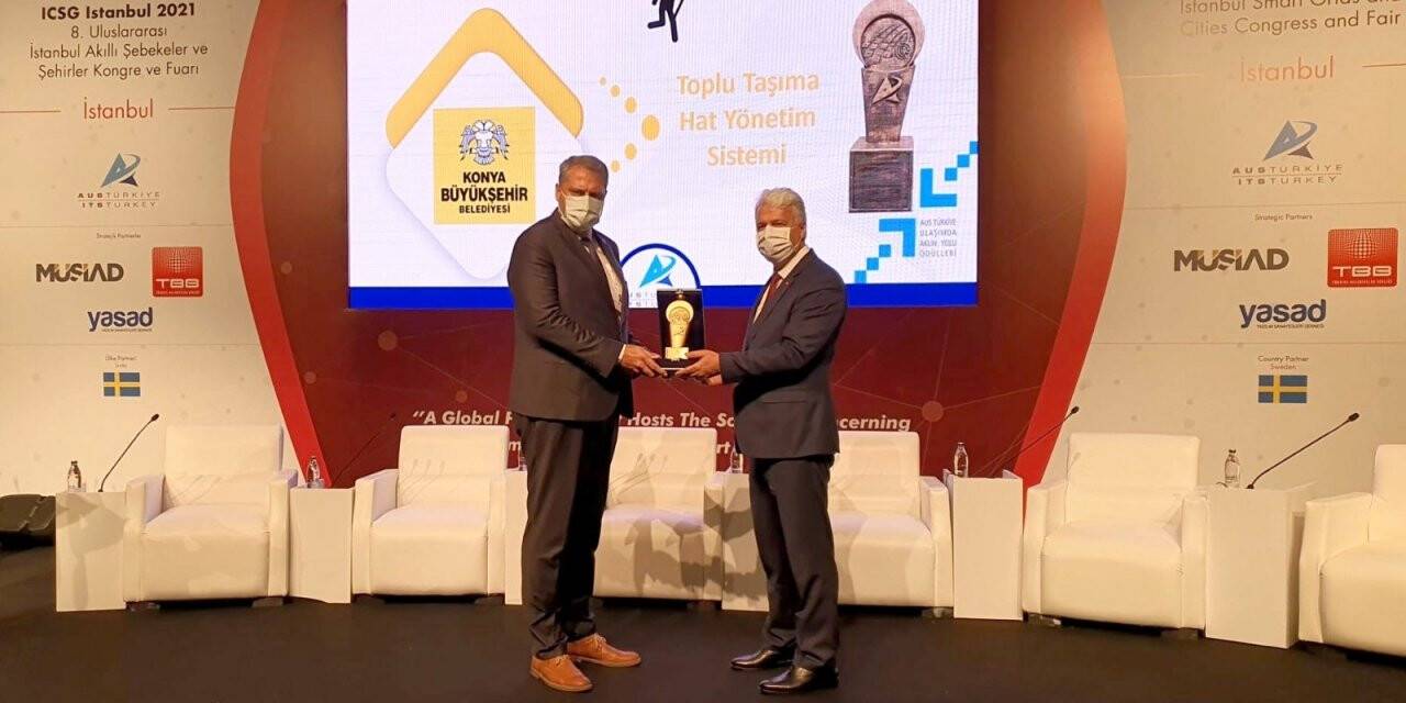 Konya Büyükşehir’in 'Toplu Taşıma Hat Yönetim Sistemi'ne ödül