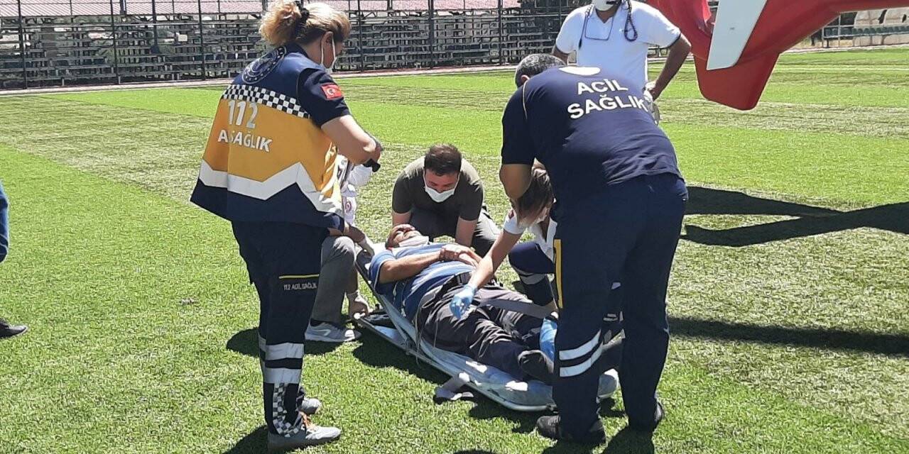Sağlık personelinin imdadına ambulans helikopter yetişti