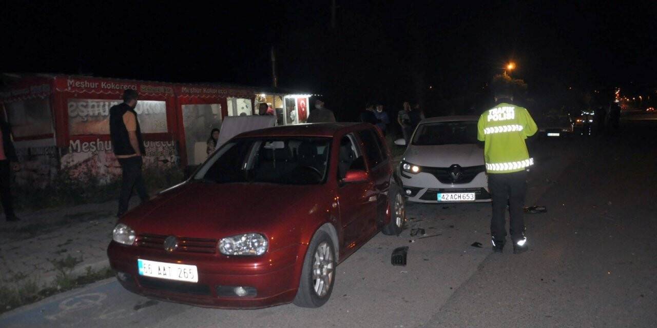 Konya'da kaza! Kontrolden çıkan otomobil üç araca çarptı: 1 yaralı