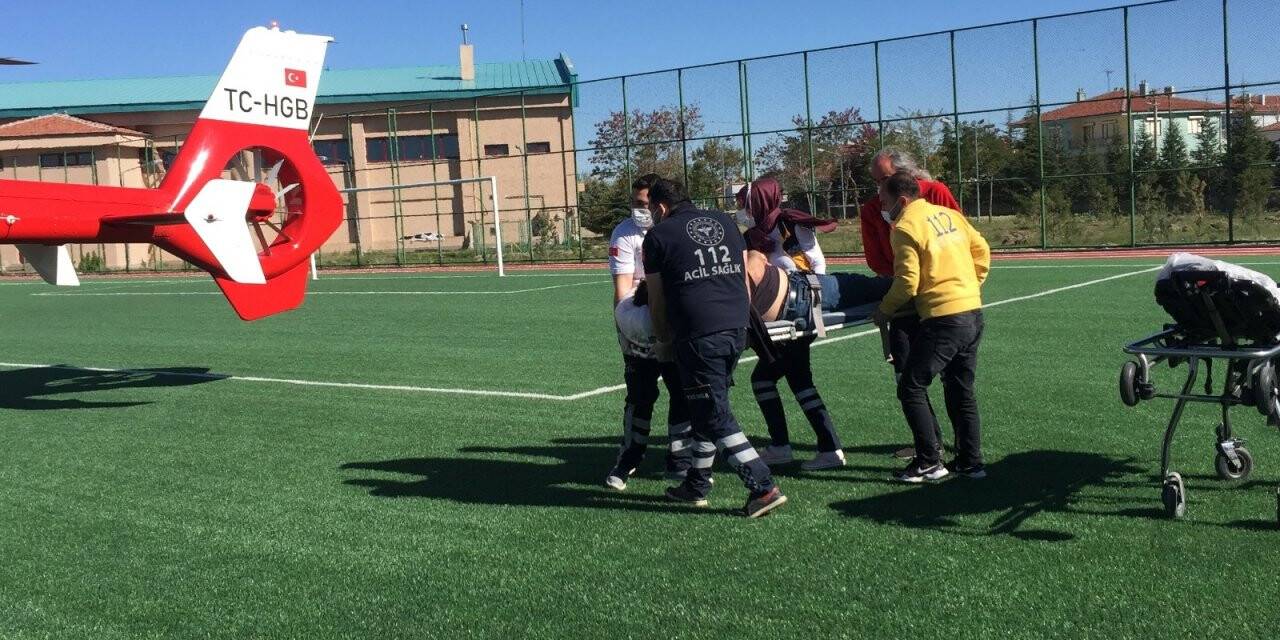 Konya’da kalp krizi geçiren kişiye hava ambulansı