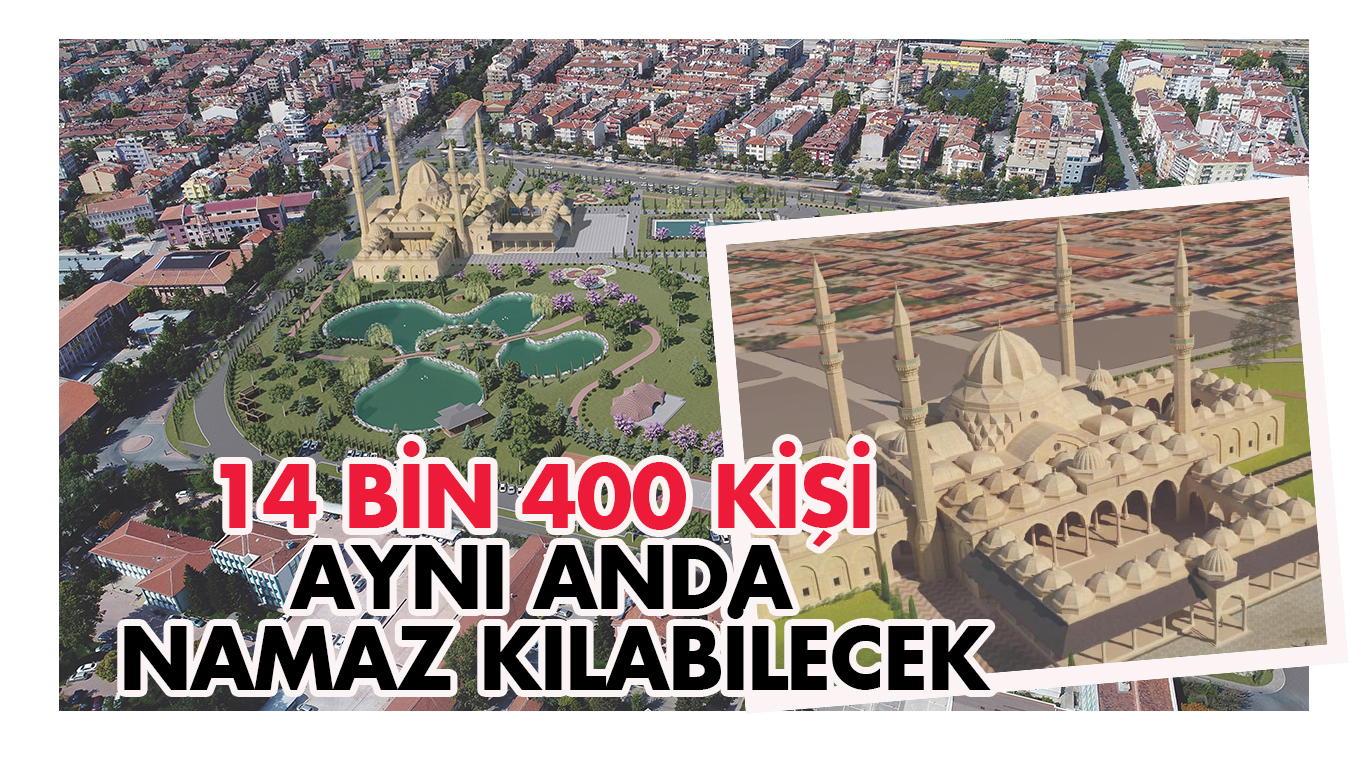 Konya Millet Bahçesi'ne inşa edilen camide 14 bin 400 kişi namaz kılabilecek