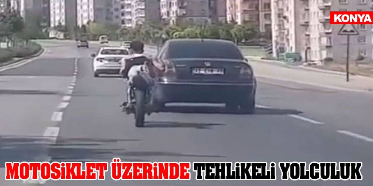Motosiklet üzerinde tehlikeli yolculuk