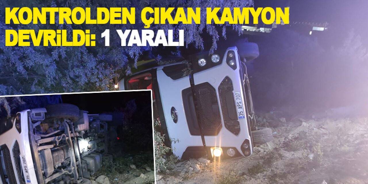 Konya'da kaza! Kontrolden çıkan kamyon devrildi: 1 yaralı