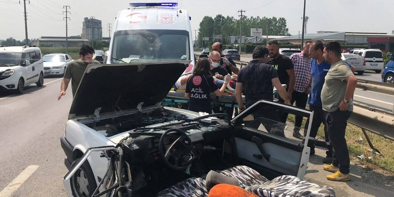 D100’de feci kaza, otomobil ikiye bölündü!