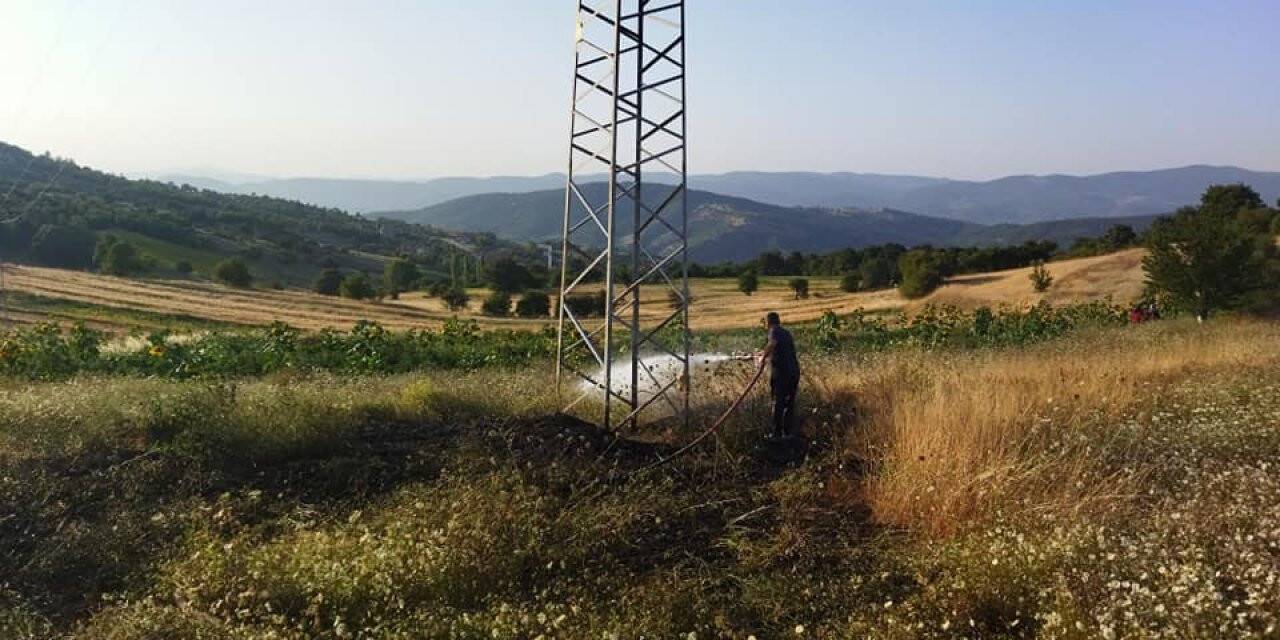 Jandarma ve köylüler yangını ormana sıçramadan söndürdü