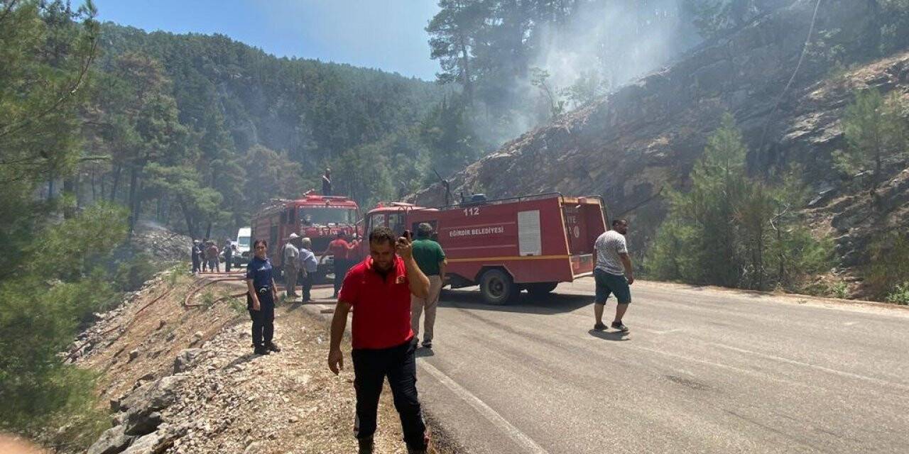 Alev alan tırdan ormana sıçrayan kıvılcımlar yangına neden oldu