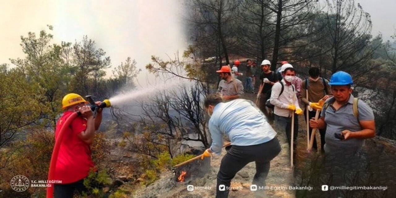 Bakan Özer'den yangınla mücadeleye katılan öğretmenlere teşekkür