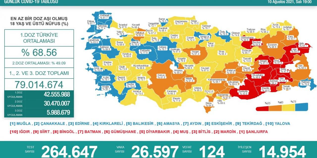10 Ağustos koronavirüs rakamları açıklandı