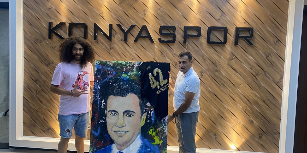 Gurbetçi ressam, Fatih Özgökçen'e kendi tablosunu hediye etti