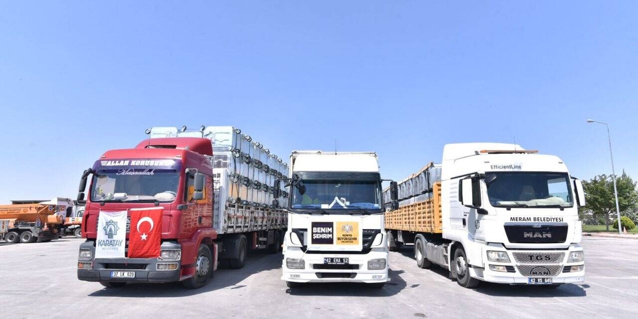 Konya’dan sel bölgesine jeneratör ve çöp konteyneri desteği