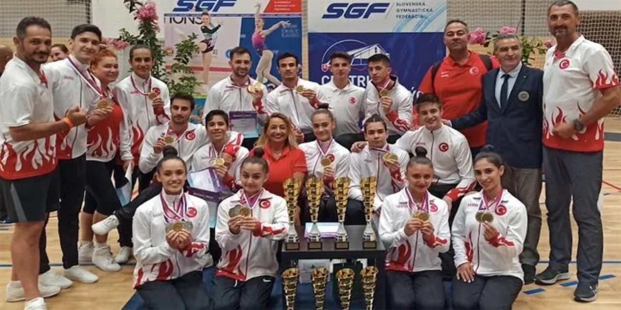 Milli cimnastikçiler, Slovakya'da 13 madalya kazandı