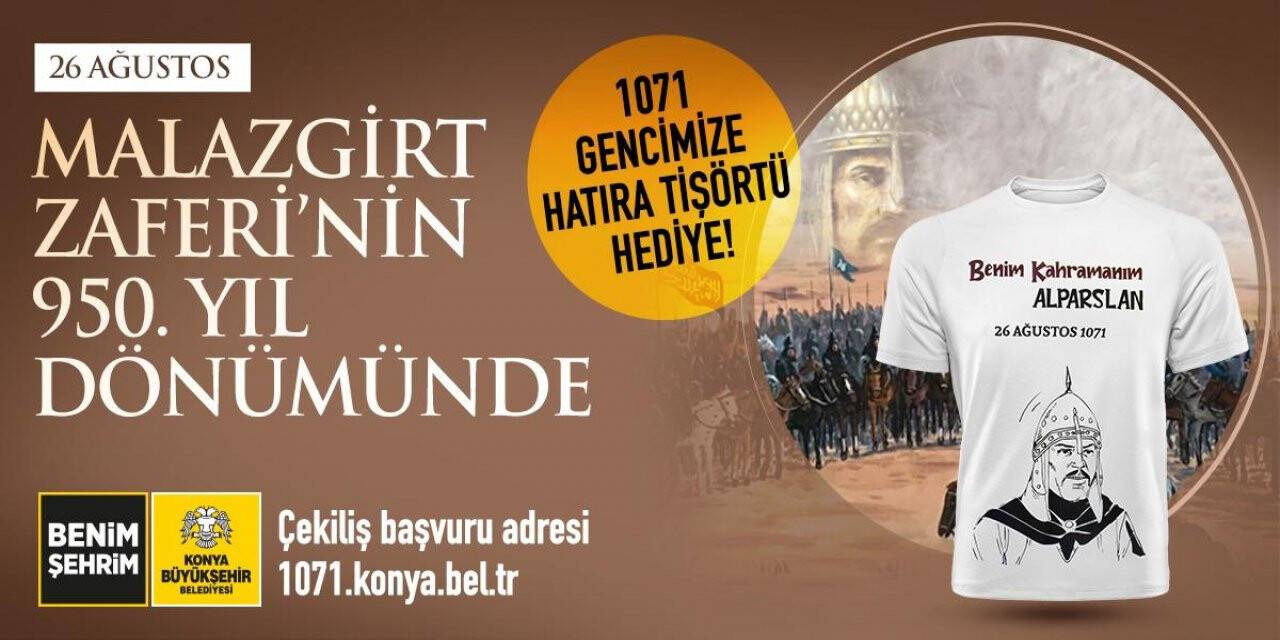 Konya Büyükşehir’den Malazgirt Zaferi’ne özel tişört çekilişi