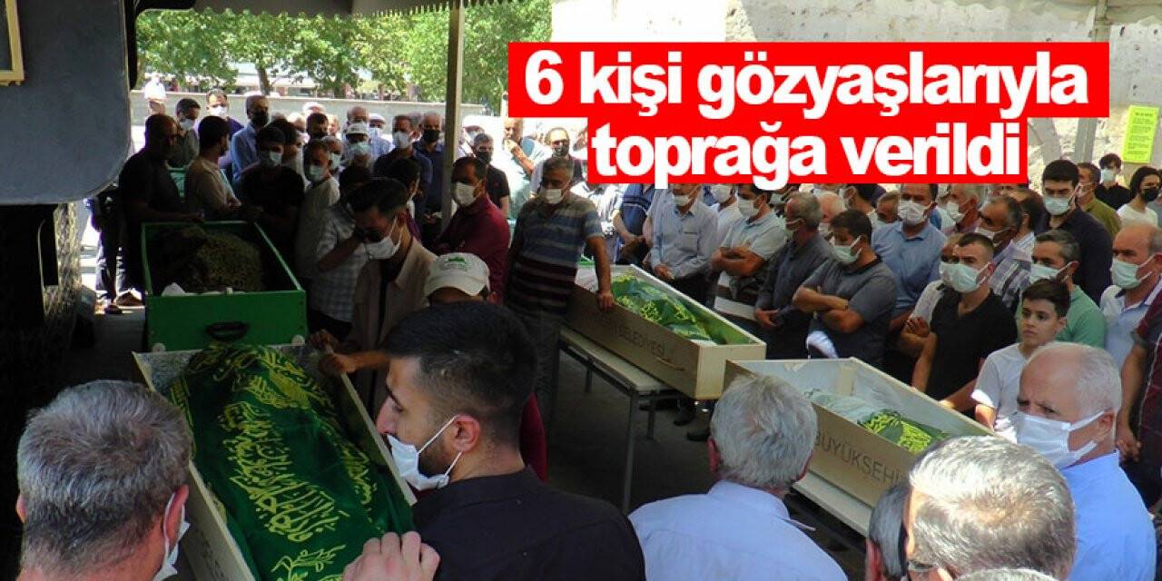 Konya'daki feci kazada can veren aynı aileden 6 kişi gözyaşlarıyla toprağa verildi