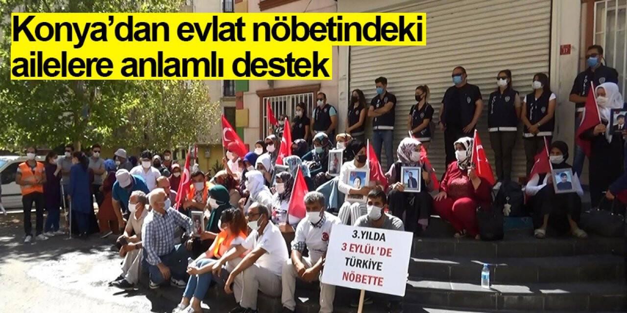 Konya’dan evlat nöbetindeki ailelere anlamlı destek