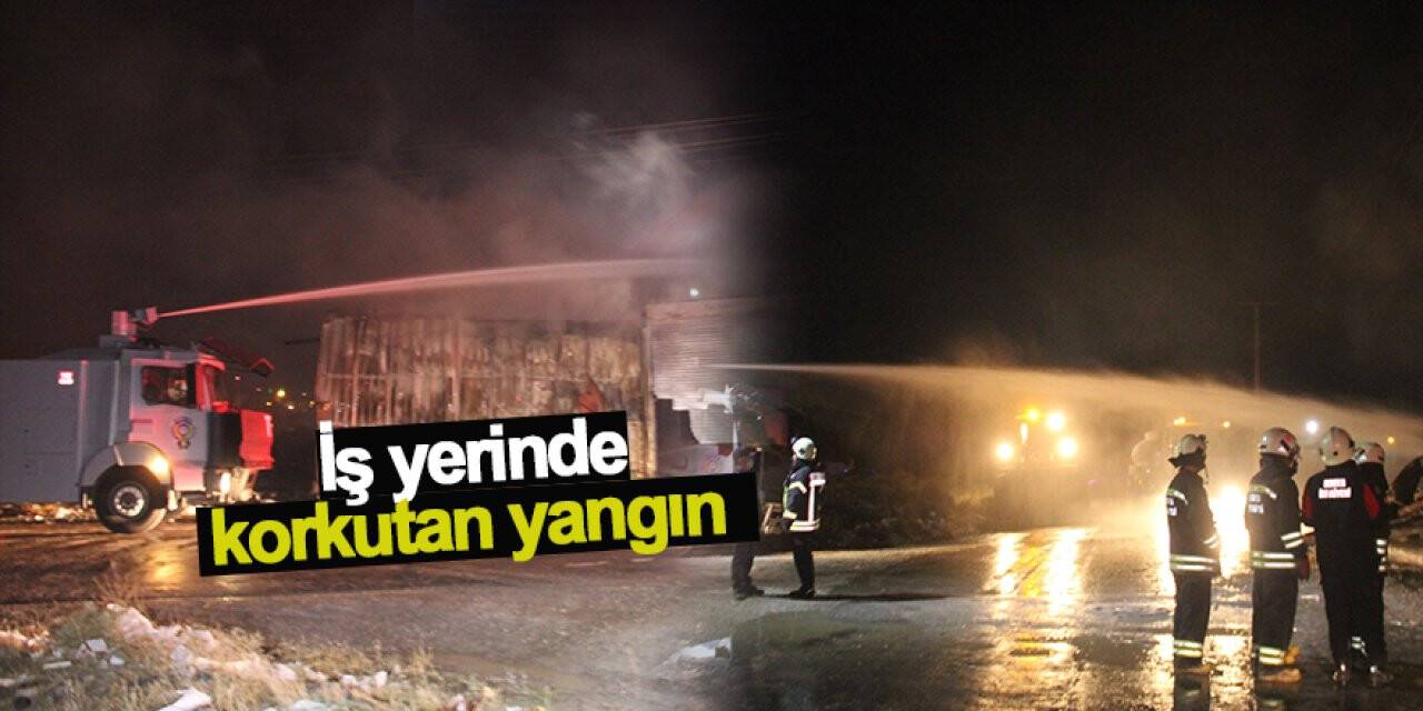 Konyna'da yalıtım malzemesi bulunan iş yerinde korkutan yangın