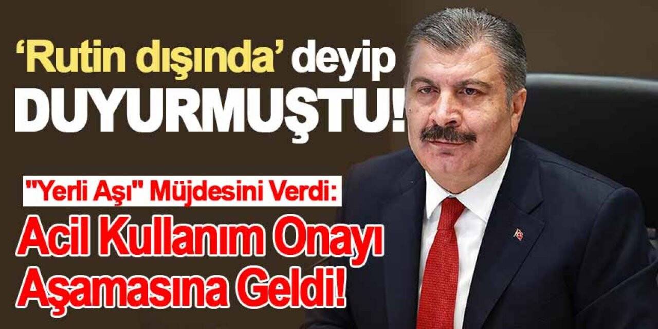 Fahrettin Koca: TURKOVAC acil kullanım onayına müracaat edebilecek aşamaya geldi