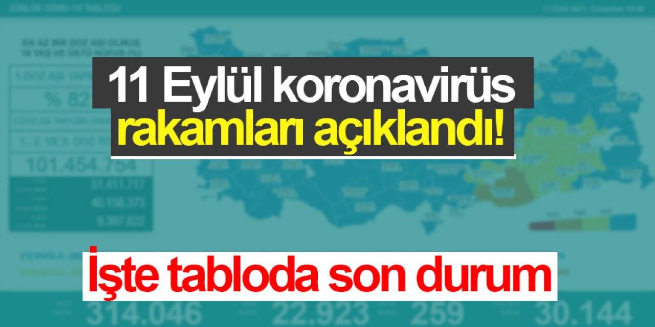 11 Eylül koronavirüs rakamları açıklandı! İşte tabloda son durum