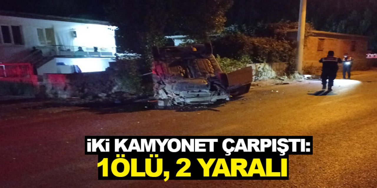 Konya'da feci kaza! İki kamyonet çarpıştı: 1ölü, 2 yaralı