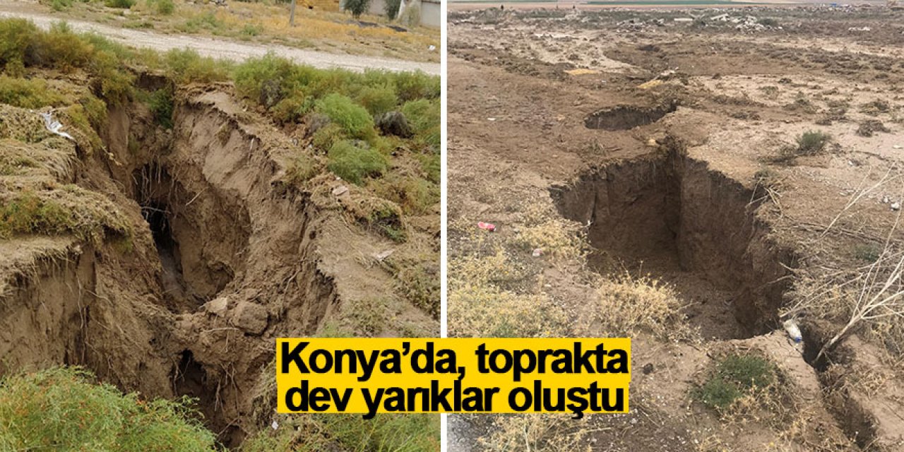 Yer altı sularındaki çekilme nedeniyle Konya'da dev yüzey yarığı oluştu