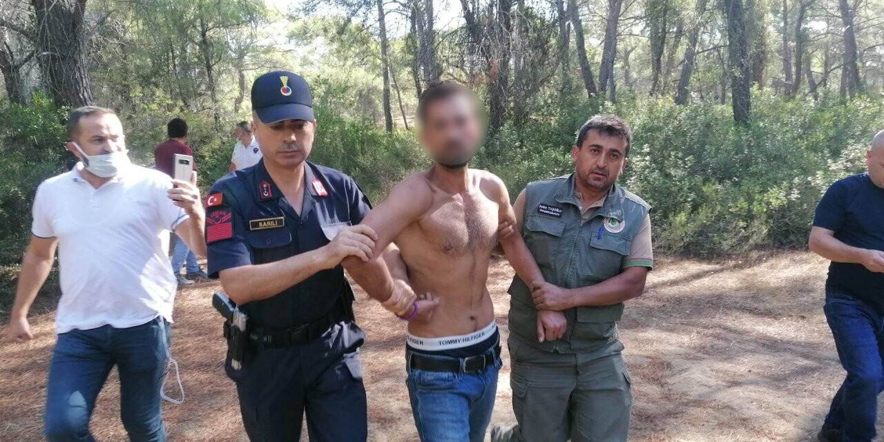 Ormanı yakarken suçüstü yakaland