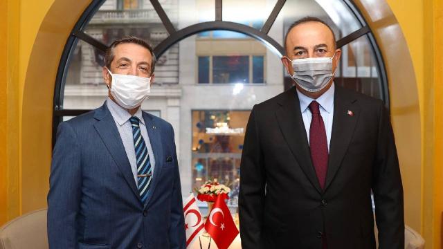 Dışişleri Bakanı Çavuşoğlu, KKTC Dışişleri Bakanı Tahsin Ertuğruloğlu ile görüştü