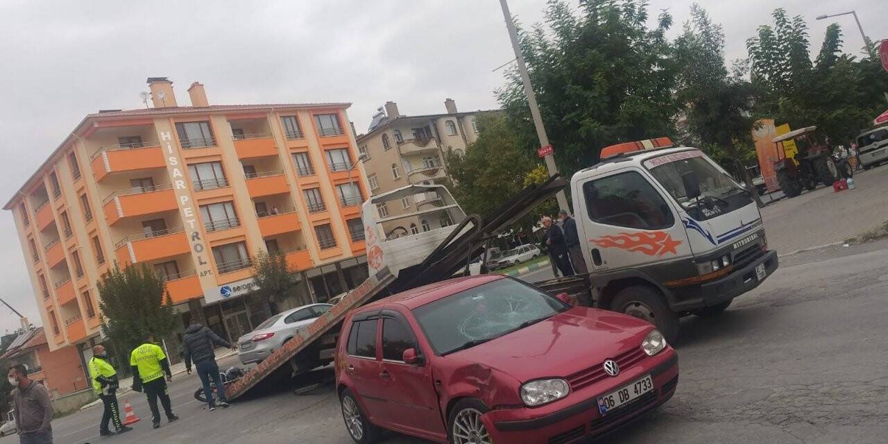 Konya’da motosiklet otomobille çarpıştı: 1 yaralı