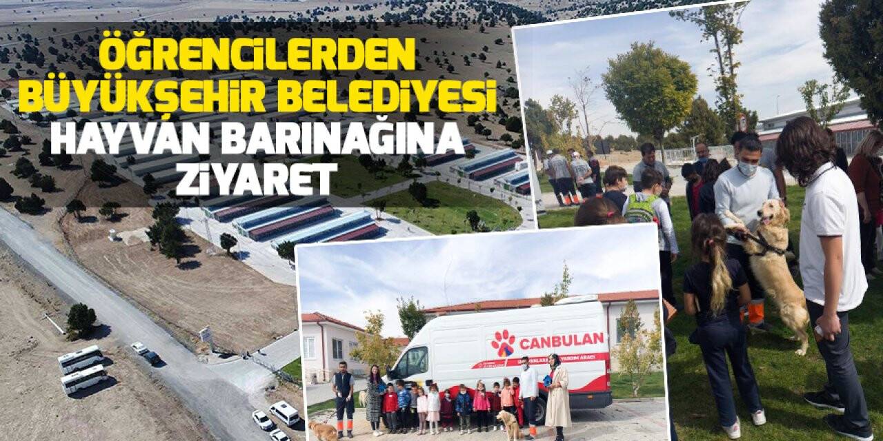 Konya'da öğrencilerden Büyükşehir Belediyesi Hayvan Barınağına ziyaret