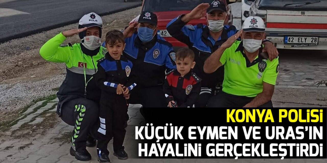 Konya Polisi kas hastası kardeşlerin polis olma hayalini gerçekleştirdi