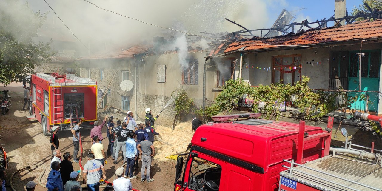 Seydişehir'de çıkan yangında 3 kuzu telef oldu