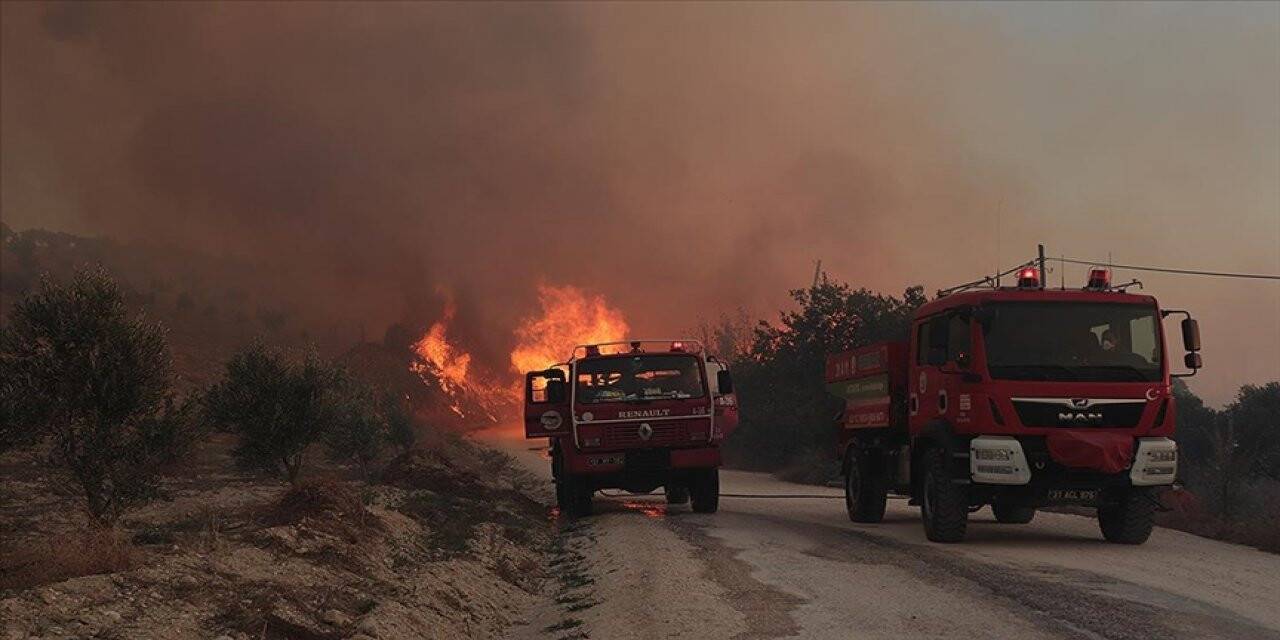 Hatay'da çıkan orman yangınına müdahale ediliyor