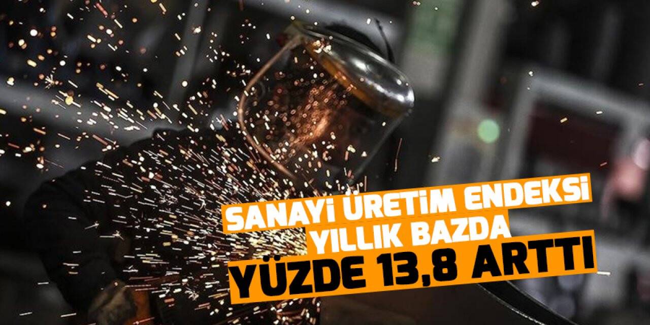 Sanayi üretim endeksi yıllık bazda yüzde 13,8 arttı