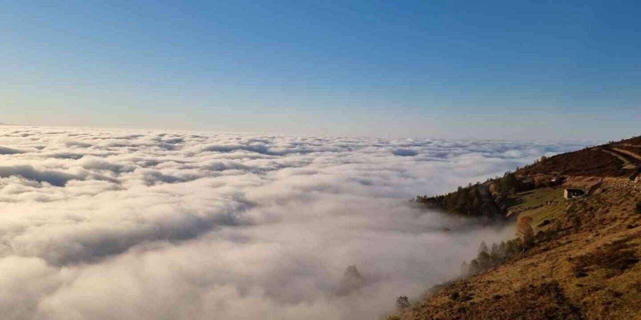 Trabzon’da yaylalardan bulut denizi manzaraları