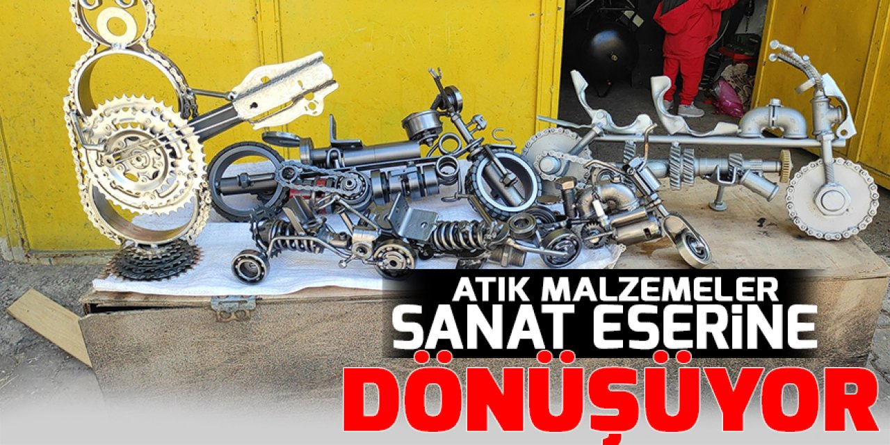 Konyalı metal ustası atık malzemeleri sanat eserine dönüştürüyor