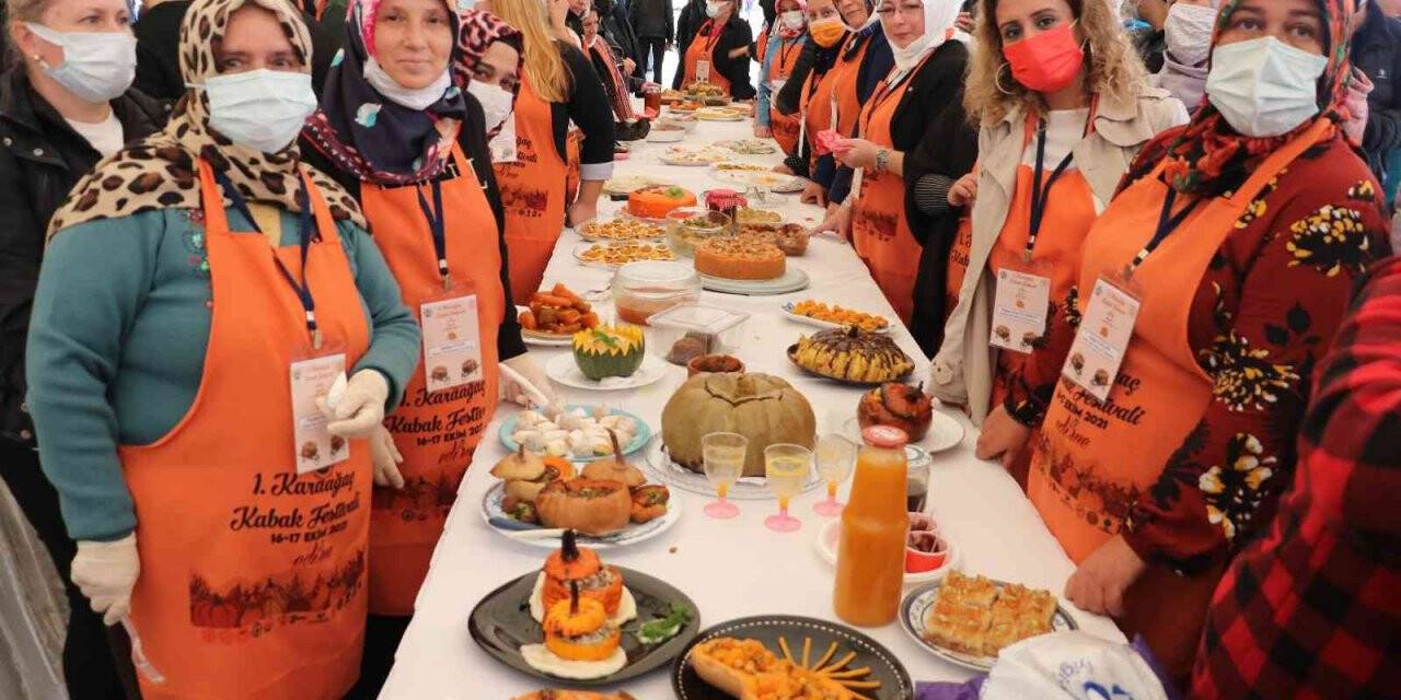 "Karaağaç Kabak Festivali"nde yemekler yarıştı