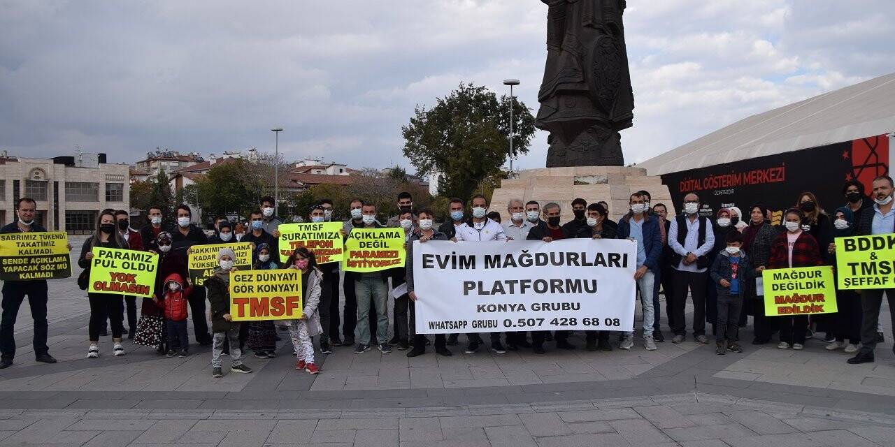 Evim mağdurları basın açıklaması yaptı