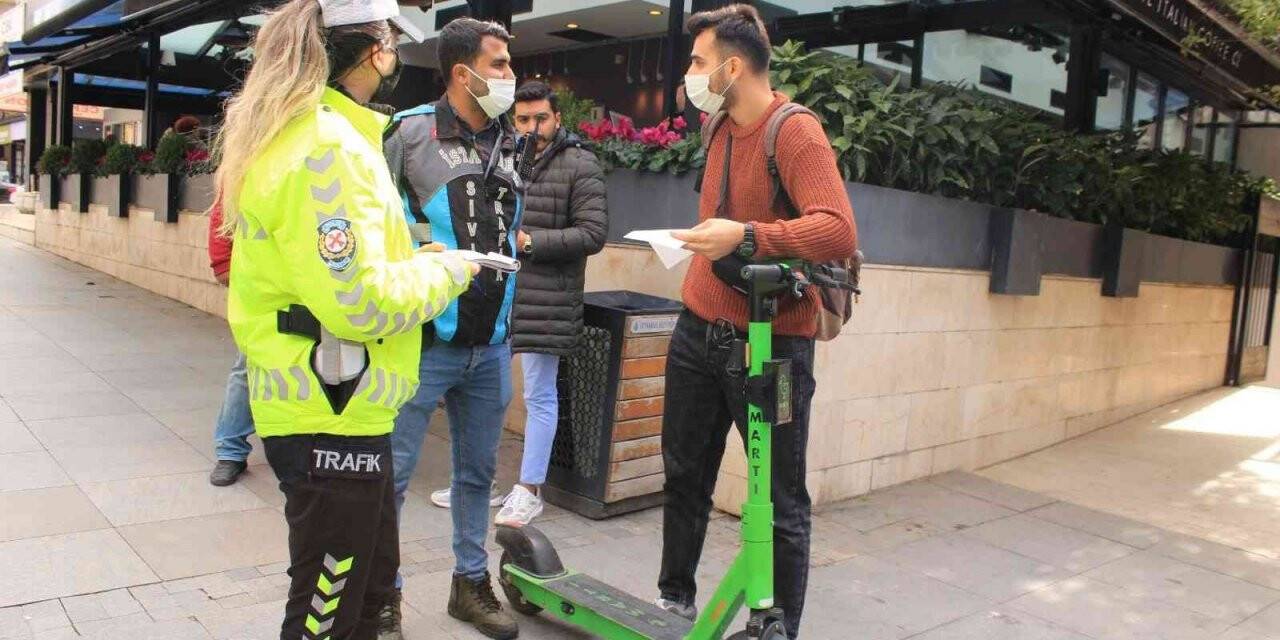 Kaldırımda scooter kullanan gençten şaşırtan ceza tepkisi: “Randevum var, acele eder misiniz”