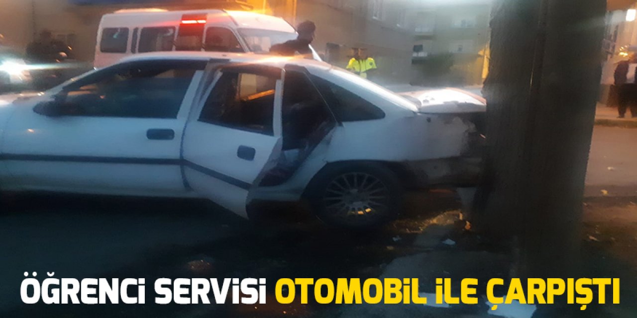 Konya'da kaza! Öğrenci servisi otomobil ile çarpıştı